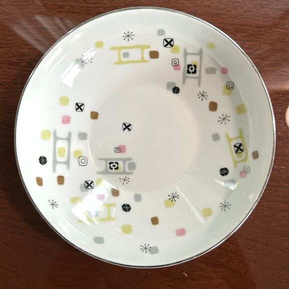 Vintage ACI Fine China Frolic Atomic Cereal Bowl Mid-Century Modern - Picture 3 of 14